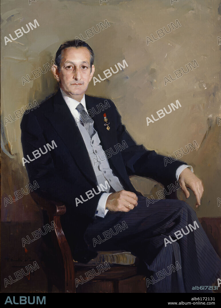 FELIX REVELLO DE TORO. GALERIA DE RETRATOS - TORCUATO FERNANDEZ-MIRANDA (1915/80) ULTIMO PRESIDENTE DE LAS CORTES ORGANICAS - 1978 - O/L - 130x95 CM.