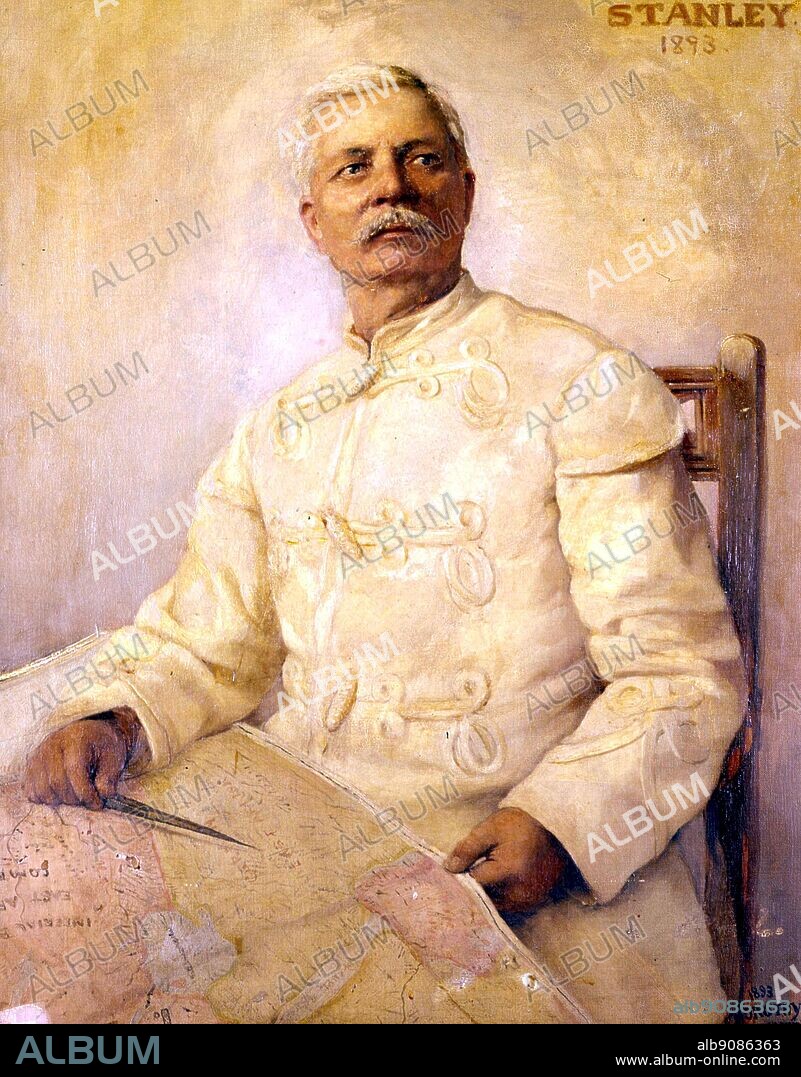 Sir Henry Morton Stanley in the uniform of the Belgian Free State. Painting by Lady Dorothy Stanley (1893). Sir Henry Morton Stanley (1841-1904) was a 19th century, Welsh-born, United States journalist and explorer famous for his exploration of Africa and his search for David Livingstone. The African Adventure - A History of Africa's Explorers by Timothy Severin, page 258.