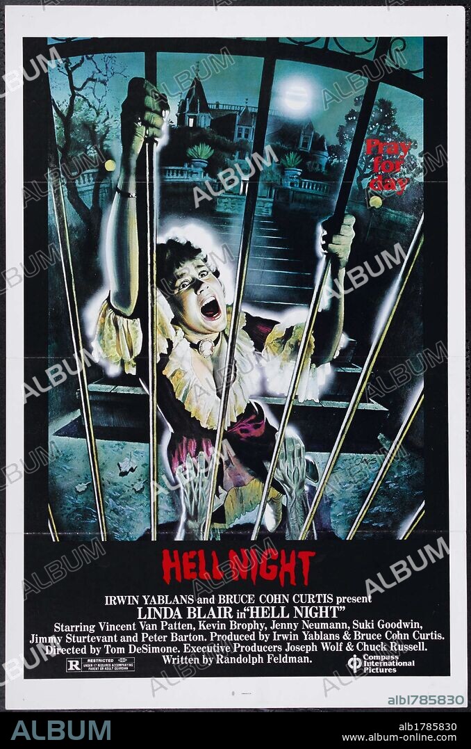 Poster de NOCHE INFERNAL, 1981 (HELL NIGHT), dirigida por TOM DESIMONE. Copyright BLT PRODUCTIONS.