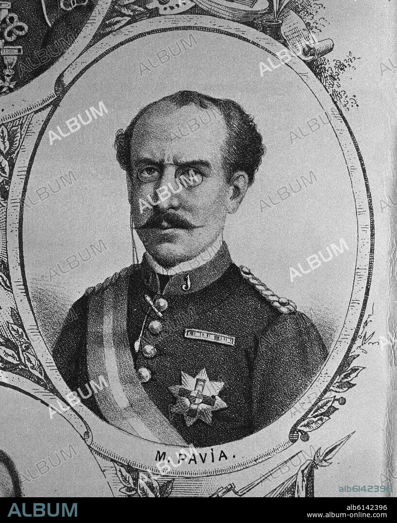 AUTOR LIBRE 01307. RETRATO DEL GENERAL MANUEL PAVIA RODRIGUEZ - DUQUE DE ALBURQUERQUE (1827/1895) (DISOLUCION CORTES 1873).