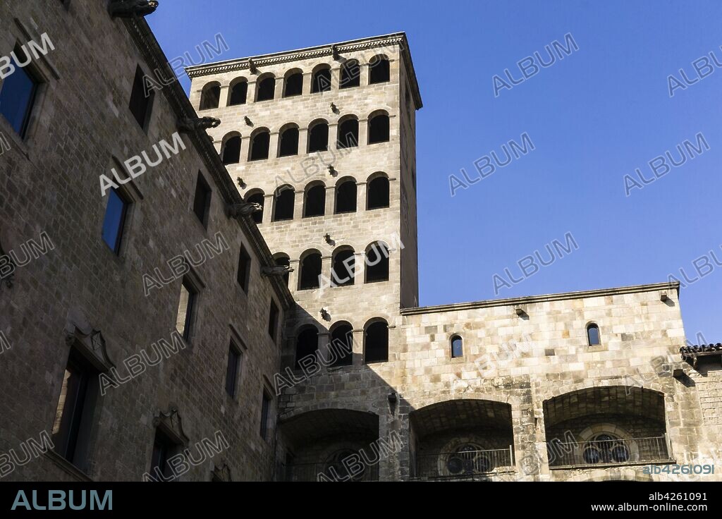 Plaza del Rey (King's Square) in Barri Gòtic of Barcelona, Catalonia, Spain.