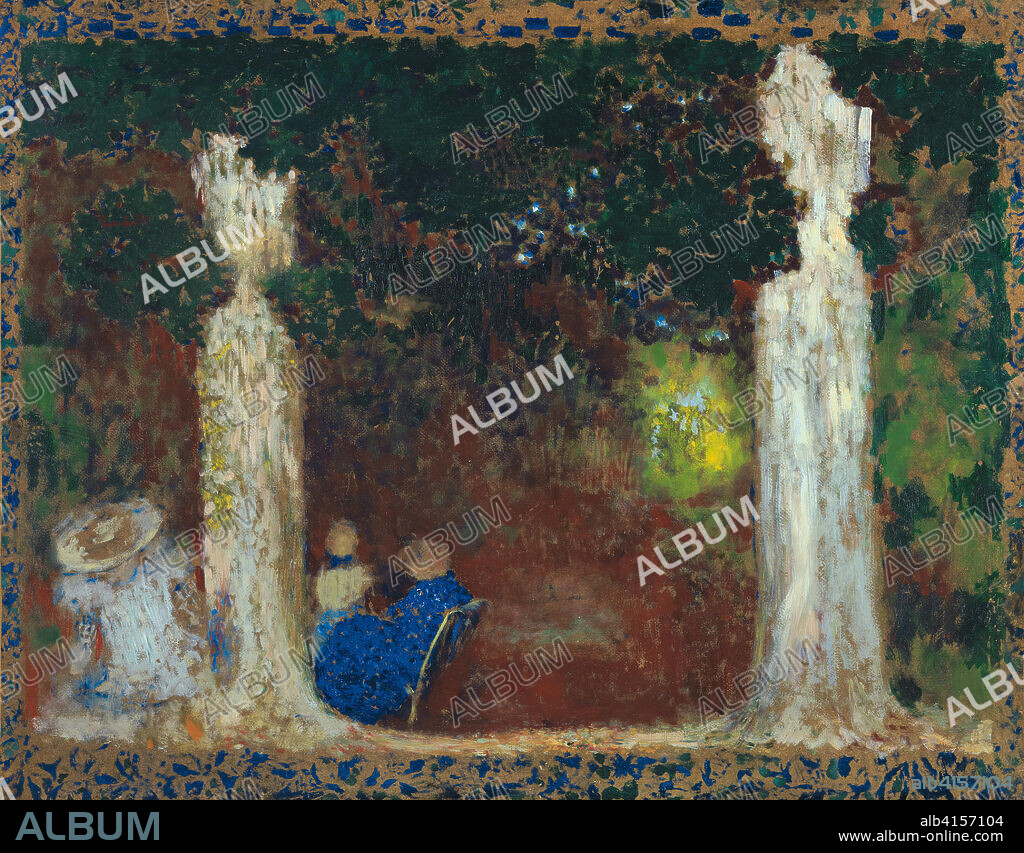 EDOUARD VUILLARD. Édouard Vuillard (Cuiseaux, 1868-Le Baule, 1940). Bajo los árboles (1897 - 1899). Óleo sobre cartón adherido a lienzo. 53 x 67 cm.