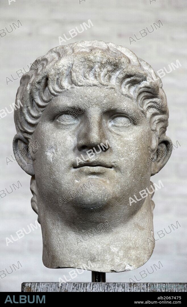 Nero (37 Ð 68). Was Roman Emperor from 54 to 68, and the last in the Julio-Claudian dynasty. Nero was adopted by his great uncle Claudius. Bust. Glyptothek. Munich. Germany.