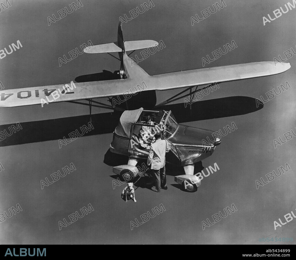 A Really practical combination of motor car and aeroplane has long been a dream of designers. Now it may have come true. A combined car and plane, named the Airphibian, was unveiled to the public recently at the International Motor Sports Show. It "converts" from one style of conveyance to the other in four minutes. The Airphibian, which has been put into assembly-line production, has two sections: the ear, and a unit consisting of the tail, wings and fuselage of a standard-type plane. This un.