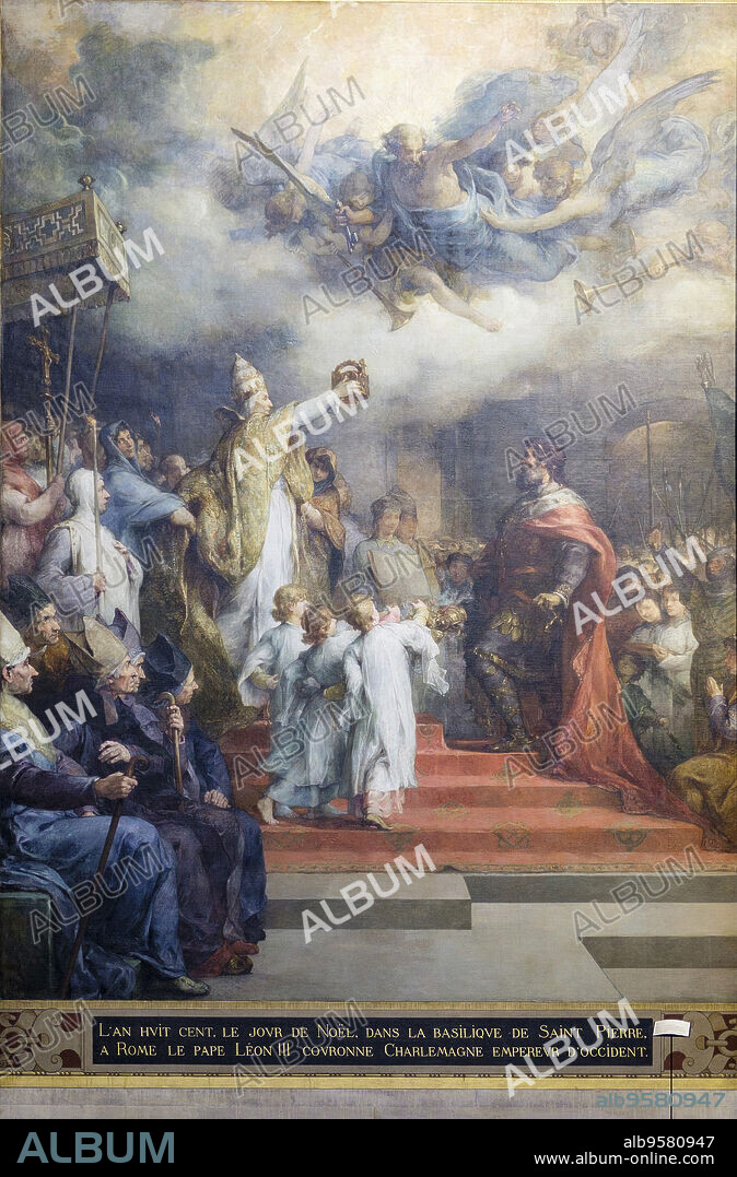 la coronacion de carlomagno, levy, Panteón , le Panthéon, monumento de estilo neoclásico, V distrito ,París, France,Western Europe.