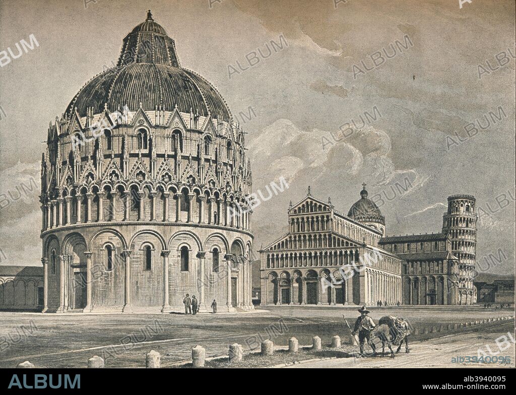 The Baptistry, Cathedral, and Leaning Tower of Pisa', c1906, (1907). From The World's History, Volume VI. Edited by Dr. H. F. Helmolt [William Heinemann, London, 1907].