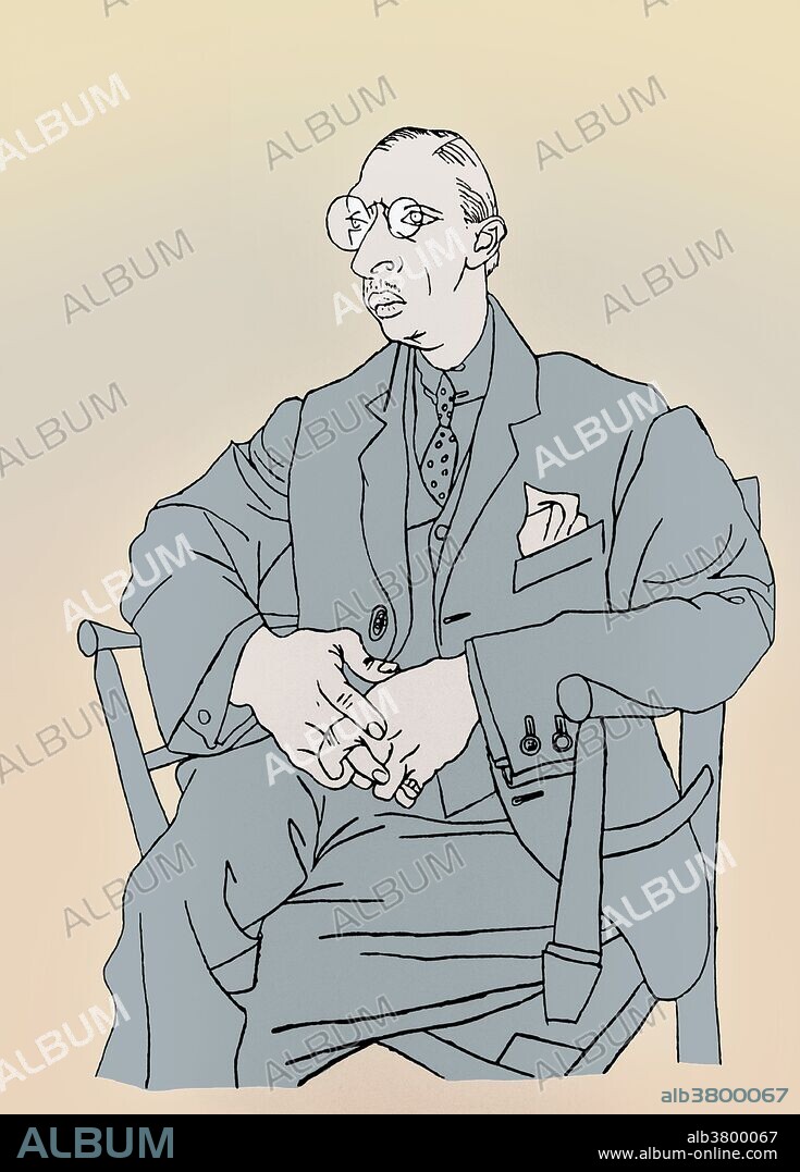 Sketch of Stravinsky by Pablo Picasso in 1920 after the opening of his ballet "Pulcinella", for which Picasso designed both the costumes and the sets. Igor Fyodorovich Stravinsky (June 17, 1882 - April 6, 1971) was a Russian, and later French and American, composer, pianist, and conductor. He is one of the most important and influential composers of 20th century music. He also achieved fame as a pianist and a conductor. His compositional career was notable for its stylistic diversity, a musical revolutionary, who pushed the boundaries of musical design. Stravinsky displayed an inexhaustible desire to explore and learn about art, literature, and life. He became a naturalized French citizen in 1934 and a naturalized US citizen in 1940. He died in 1971, at the age of 88, in New York City and was buried in Venice on the cemetery island of San Michele. His grave is close to the tomb of his long-time collaborator Sergei Diaghilev.