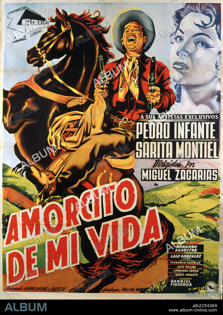 CARTEL PELICULA " AMORCITO DE MI VIDA ". DIRECTOR , MIGUEL ZACARIAS. SARA MONTIEL Y PEDRO INFANTE.