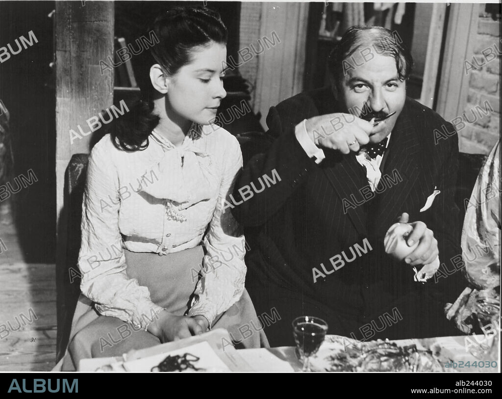 DIANE BAKER and LOU JACOBI in THE DIARY OF ANNE FRANK, 1959, directed by GEORGE STEVENS. Copyright 20TH CENTURY FOX.
