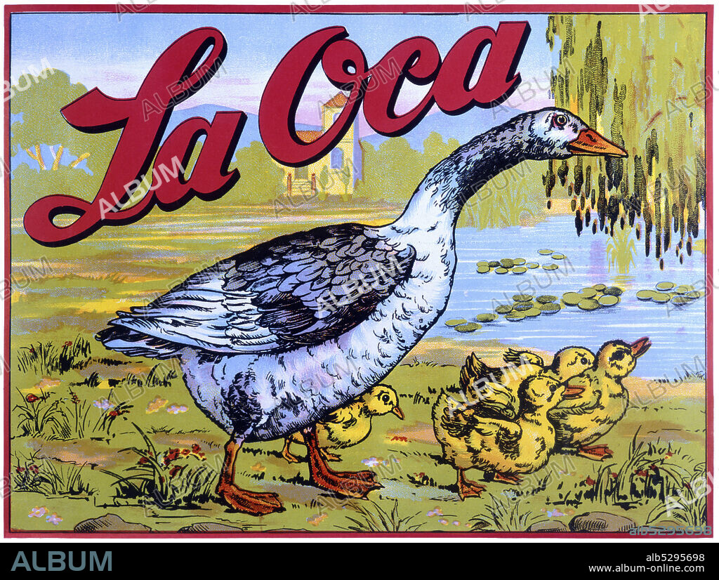 Juguetes de cartón y madera. Caja del juego de La Oca, fabricado por Juguetes Borrás, de Mataró. Año 1912.