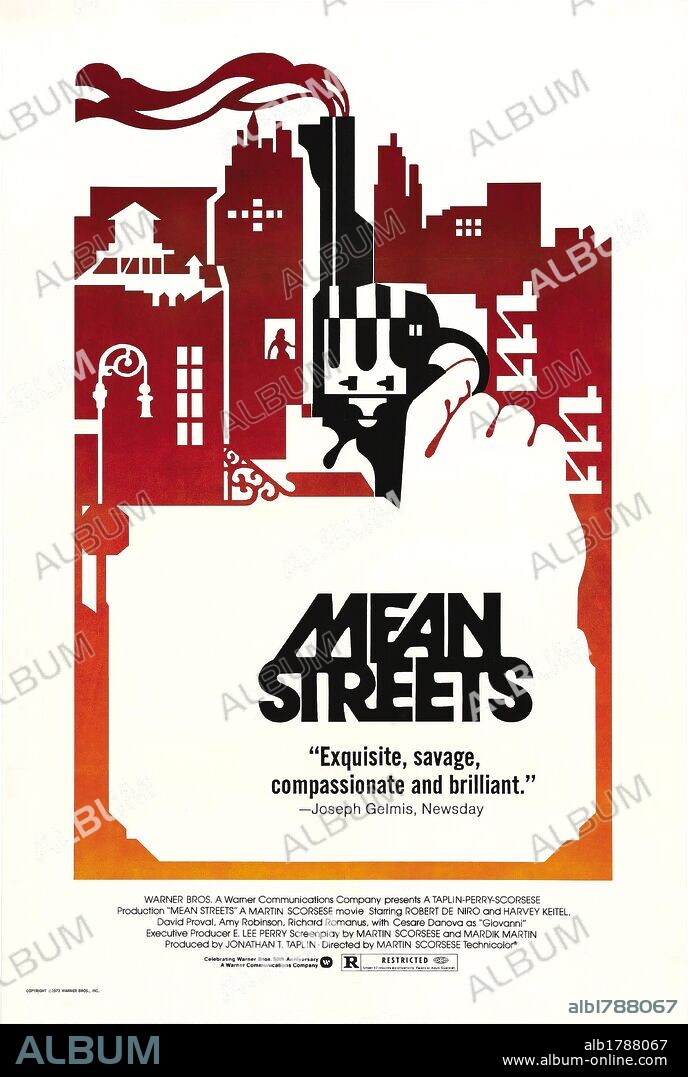 Poster de MALAS CALLES, 1973 (MEAN STREETS), dirigida por MARTIN SCORSESE. Copyright WARNER BROTHERS.