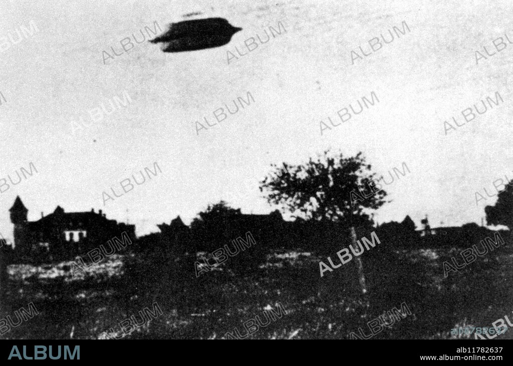 UFO photographed by Antonio Pardo at San Jose de Valderas, Spain, 1st June 1967. Connected with the UMMO affair; these photographs are claimed to be hoaxed. - ©TopFoto / Fortean.