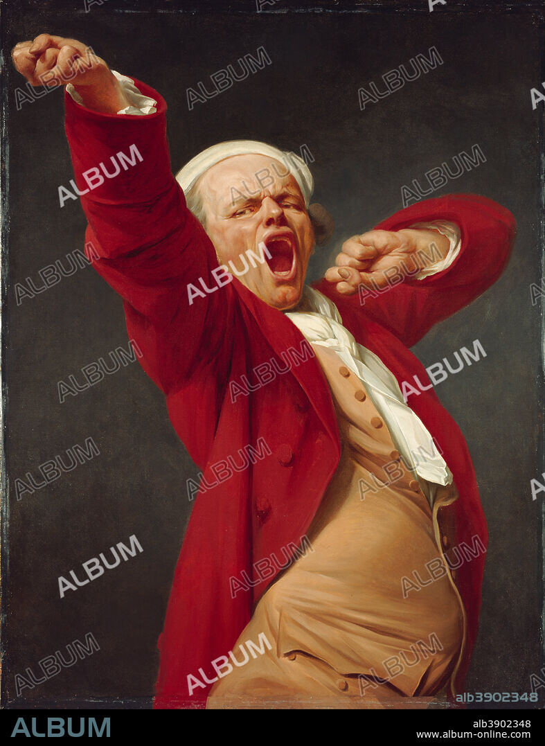 JOSEPH DUCREUX. Self-Portrait, Yawning. Date/Period: By 1783. Painting. Oil on canvas. Height: 1,143 mm (45 in); Width: 889 mm (35 in).