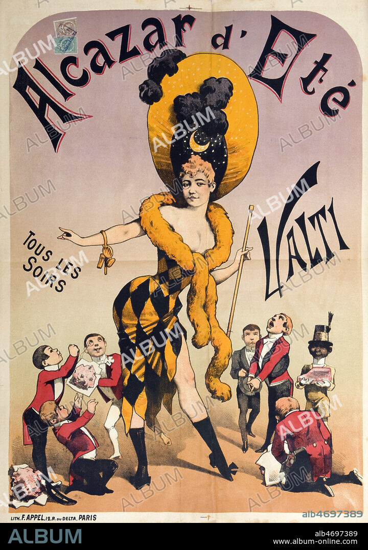 VALTI, tous les soirs a l'Alcazar d'Ete. Affiche vers 1893. Credit : IM/KHARBINE-TAPABOR.