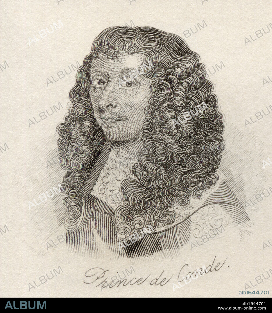 Louis II de Bourbon, Prince de Conde, aka The Great Conde, Le Grand Conde, 1621 - 1686. French general. From the book Crabbs Historical Dictionary published 1825.