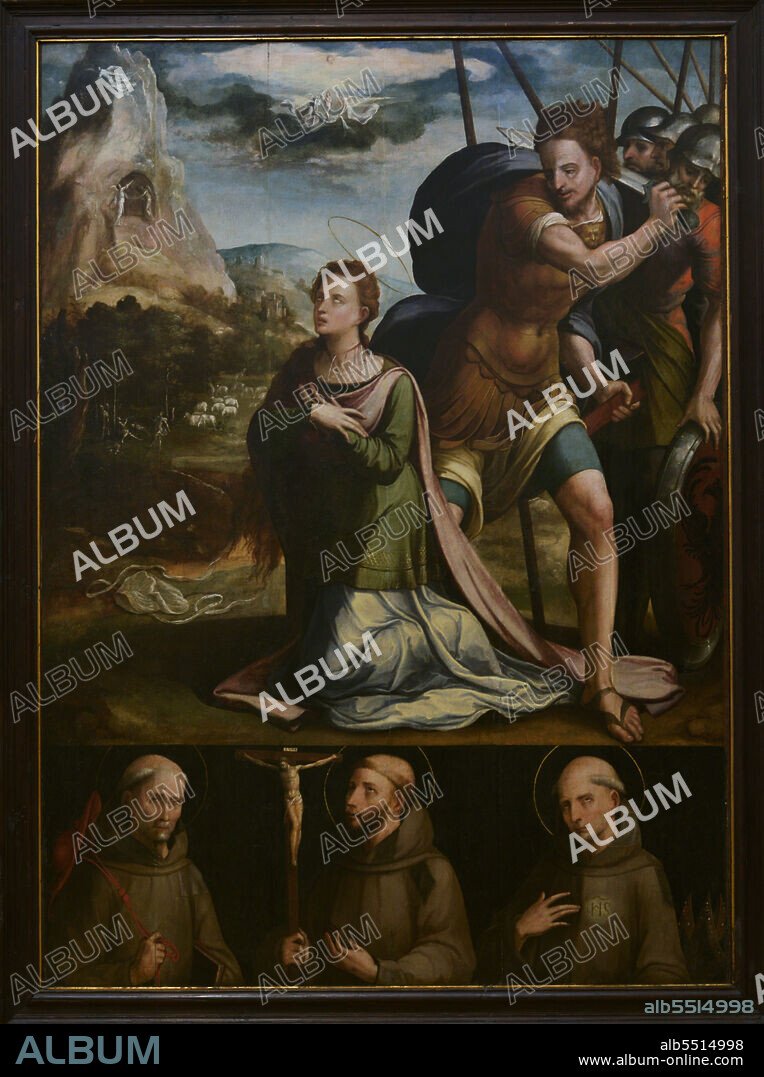 GASPAR DIAS. PORTUGUESE PAINTER. ACTIVE CA. 1550-1591.. Gaspar Dias (?). Pintor portugués, activo hacia 1550-1591. Martirio de Santa Catalina, h 1560-1570. Oleo sobre madera de roble. Museo Nacional de Arte Antiguo. Lisboa. Portugal.