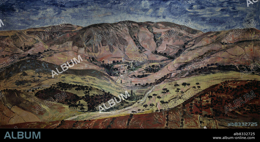 BENJAMÍN PALENCIA. PALENCIA , BENJAMIN. PINTOR ESPAÑOL. BARRAX 1902-1980. " CAMPOS DE AMANECER EN SORIA " , OLEO DEL AÑO 1951. INSTITUTO DE COOPERACION IBEROAMERICANA. MADRID. ATENCION: AUTOR CONTEMPORANEO SUJETO A COPYRIGHT ©. EL CLIENTE FINAL ES RESPONSABLE DE LA GESTION DE LOS DERECHOS DE AUTOR CON LAS SOCIEDADES EXISTENTES DE GESTION DE DERECHOS O DIRECTAMENTE CON LOS ORGANISMOS TITULARES DE LOS MISMOS.