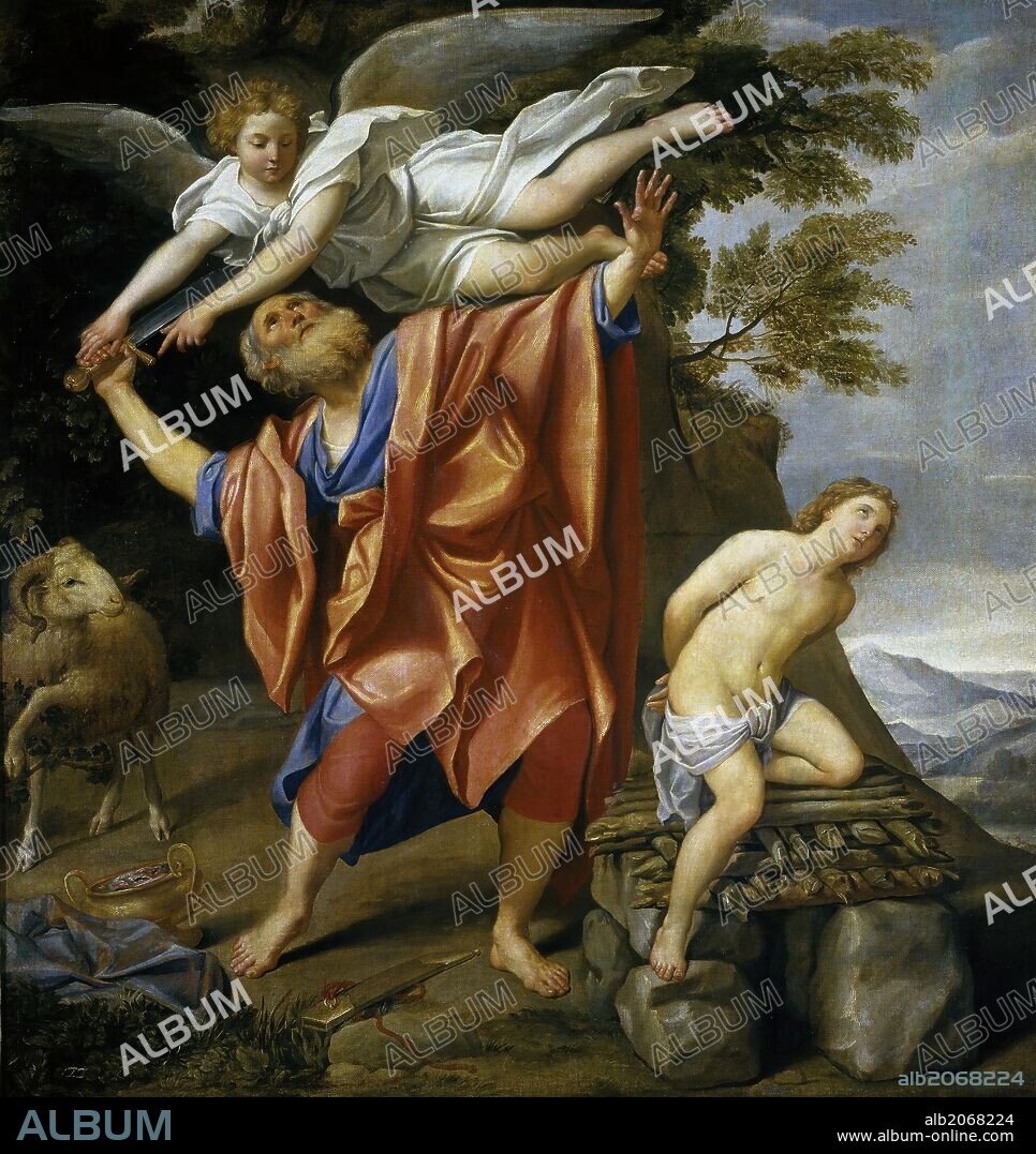 DOMENICO ZAMPIERI. Domenichino / 'The Sacrifice of Isaac', 1627-1628, Italian School, Oil on canvas, 147 cm x 140 cm, P00131.