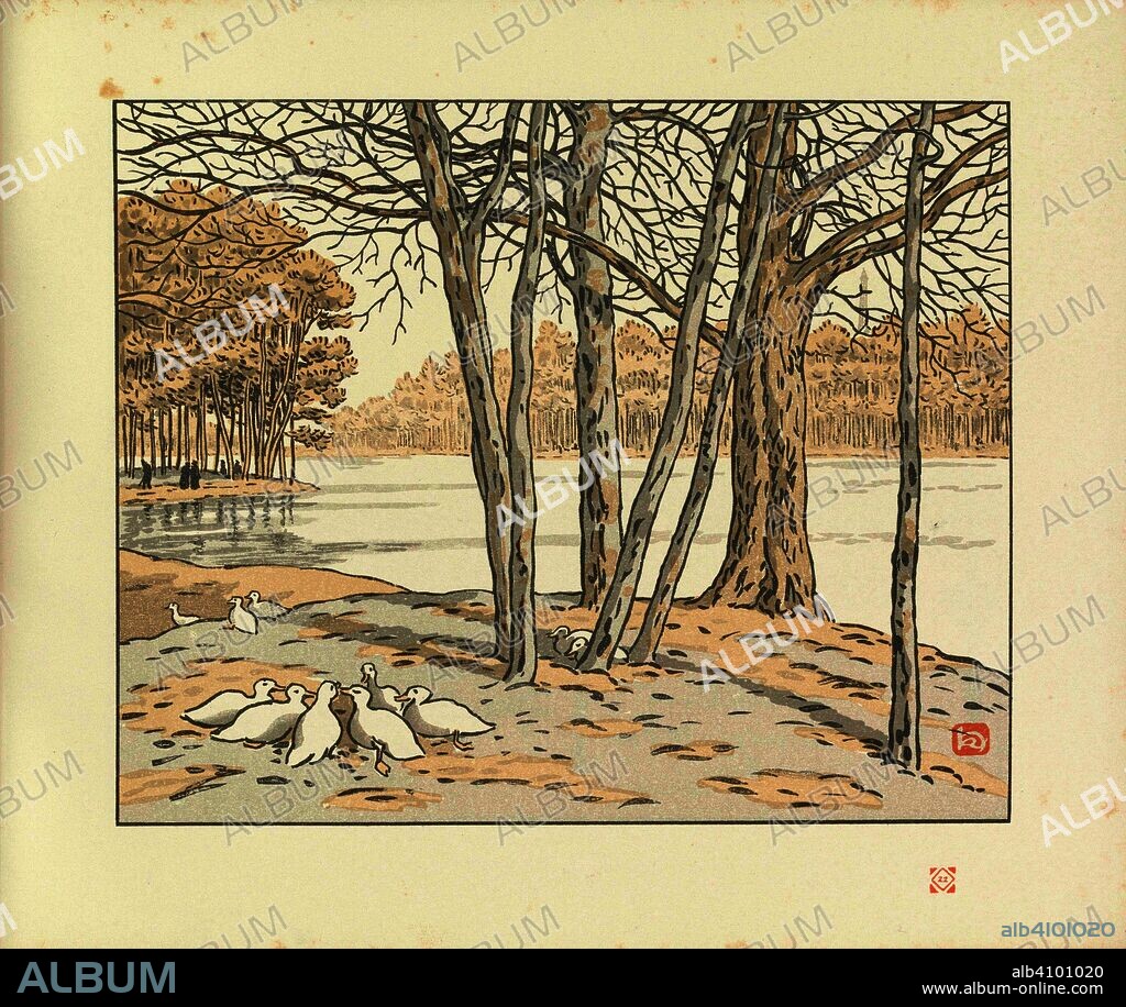 GEORGE AURIOL. From the Bois de Boulogne (Du bois de Boulogne). Dimensions: 28.4 cm x 22.8 cm, 17 cm x 21.1 cm.