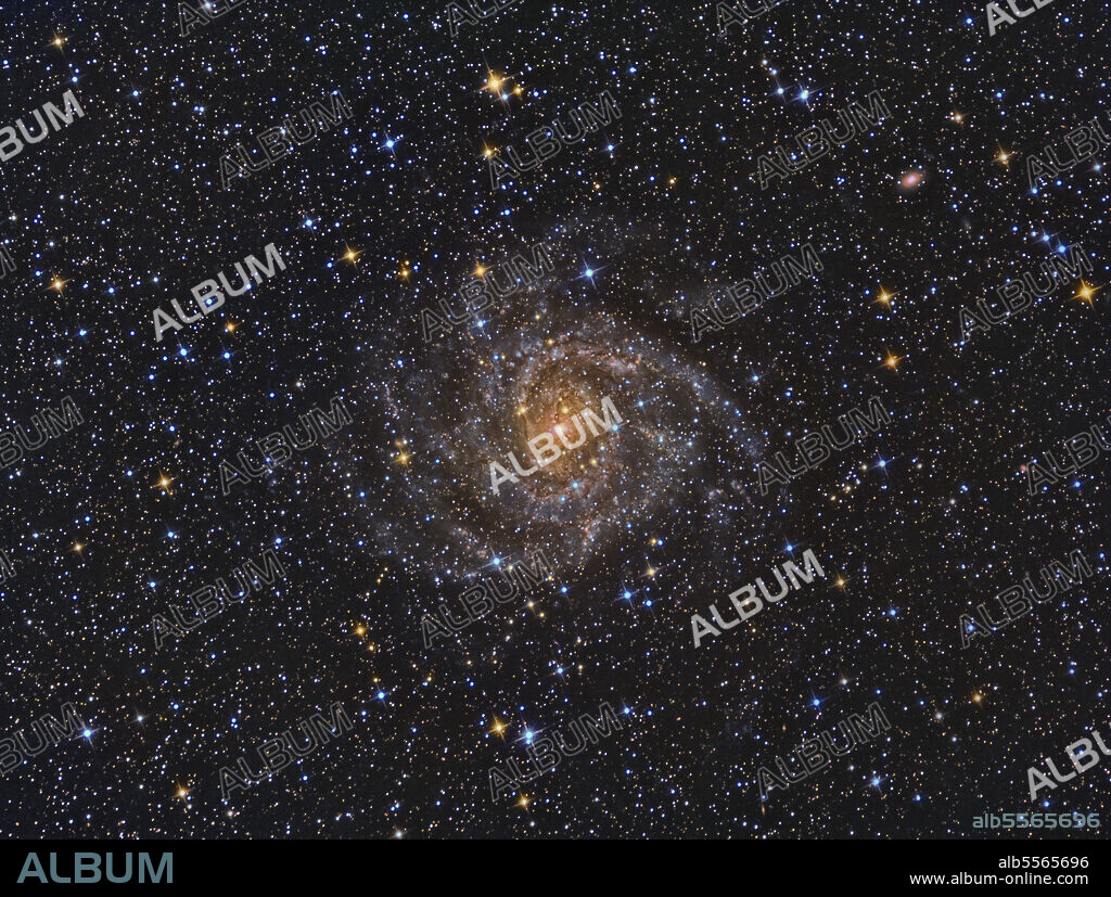 IC 342 intermediate spiral galaxy in the constellation Camelopardalis. This image captured with a telescope and a scientific CCD camera.
