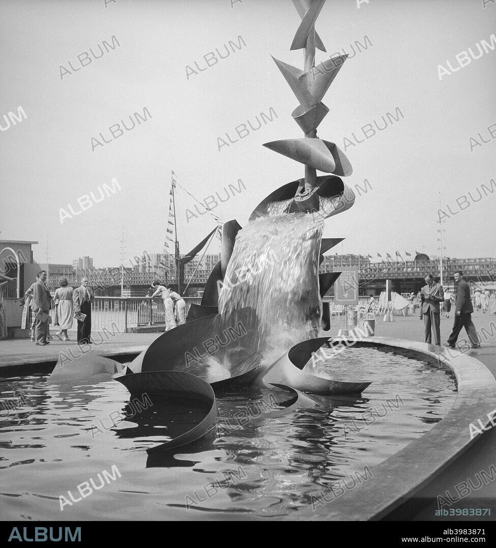 'Water Mobile', sculpture by Richard Huws, Festival of Britain, South Bank, Lambeth, London, 1951.