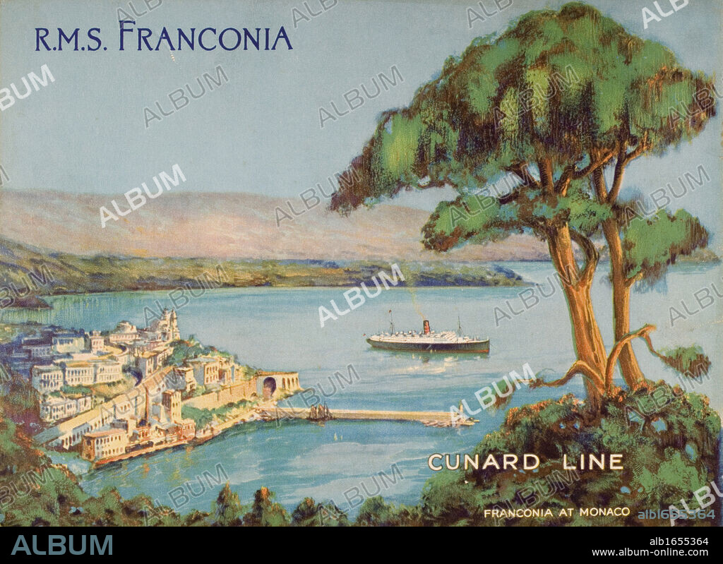 Cunard Line promotional brochure for the RMS "Franconia" circa 1926-1930.