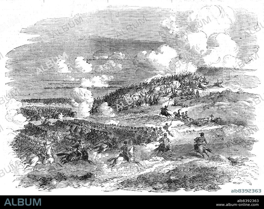 The Light Cavalry Charge at Balaclava, 1854. Crimean War: disastrous communication breakdown. 'When Lord Lucan received the order from Captain Nolan, and had read it, he asked, "Where are we to advance to?" Captain Nolan pointed with his finger to the line of the Russians, and said, "There are the enemy, and there are the guns, before them; it is your duty to take them" or words to that effect, according to the statement made since his death. Lord Lucan, with reluctance, gave the order to Lord Cardigan to advance upon the guns, conceiving that his orders compelled him to do so. The noble Earl, though he did not shrink, also saw the fearful odds against him. Don Quixote in his tilt against the windmill was not near so rash and reckless as the gallant fellows who prepared without a thought to rush on almost certain death'. From "Illustrated London News", 1854.