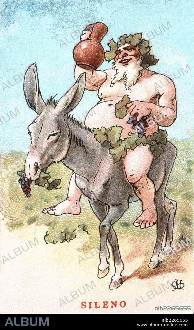 APEL·LES MESTRES I OÑÓS. Mitología. Sileno, dios de la embriaguez, viejo sátiro que crió a Baco. Años 1920.