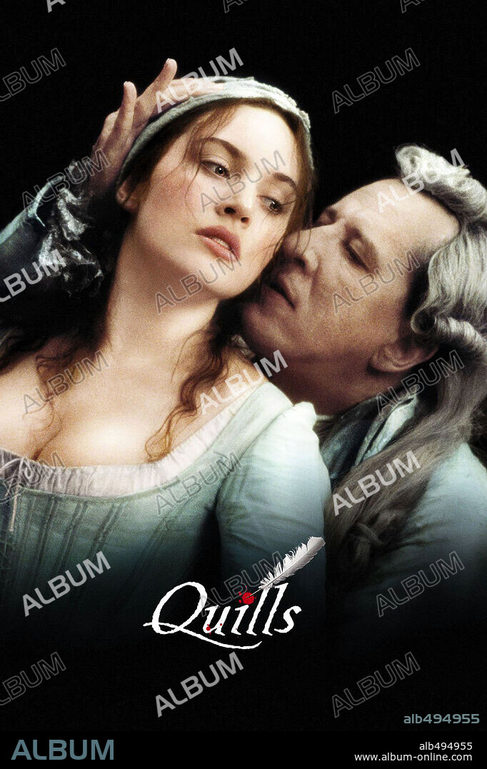 GEOFFREY RUSH and KATE WINSLET in QUILLS, 2000, directed by PHILIP KAUFMAN. Copyright FOX SEARCHLIGHT PICTURES.