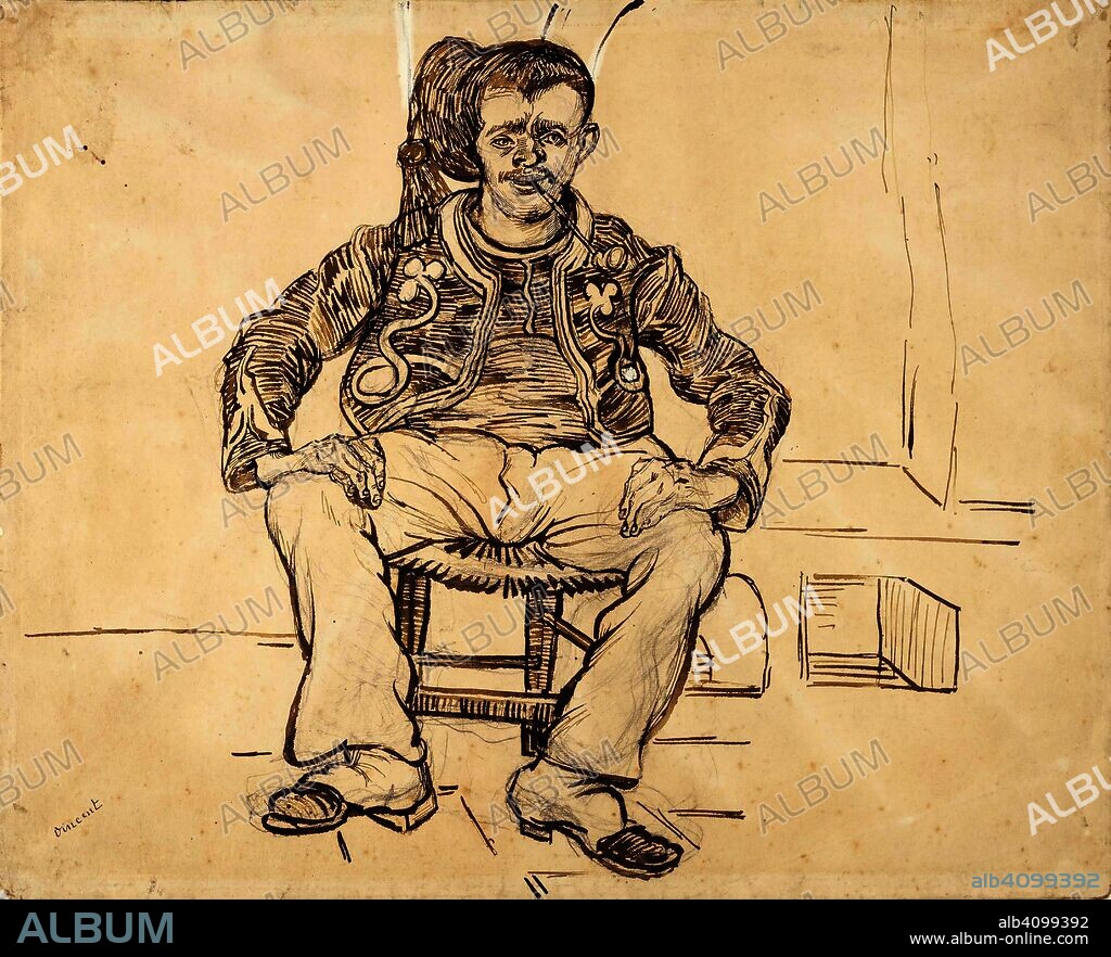 VINCENT VAN GOGH. Seated Zouave. Date: June 1888, Arles. Dimensions: 49.3 cm x 61.2 cm.