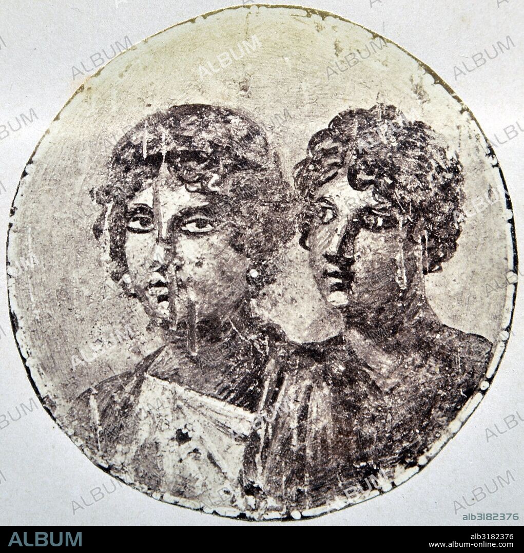 [Pompeya, pintura mural, retrato de una pareja].