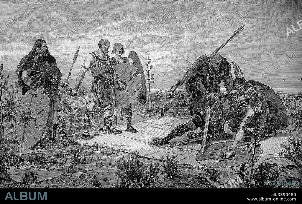 Old german combat. Holmgang is a duel practiced by early medieval Scandinavians. It was a recognized way to settle disputes.