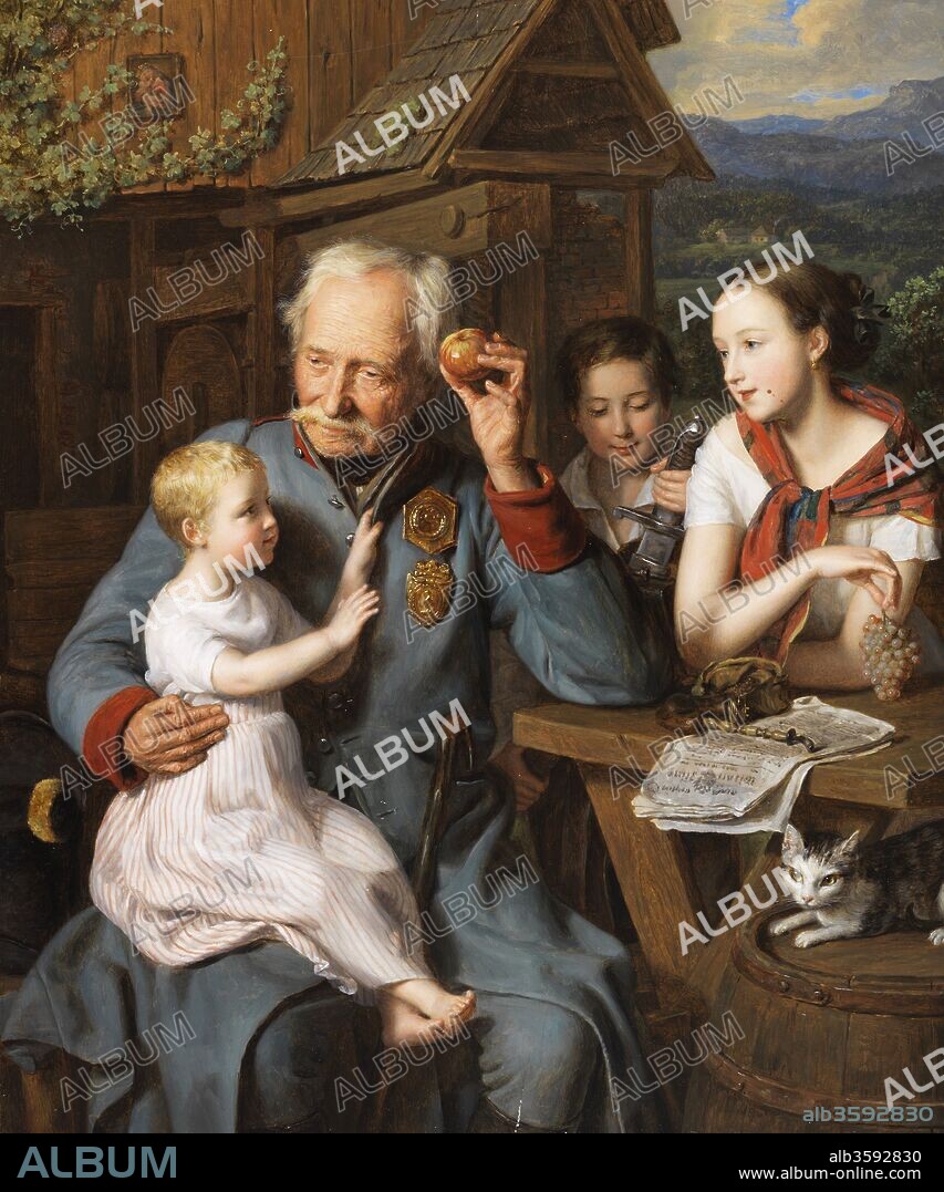 FERDINAND GEORG WALDMÜLLER. An old invalid with children.