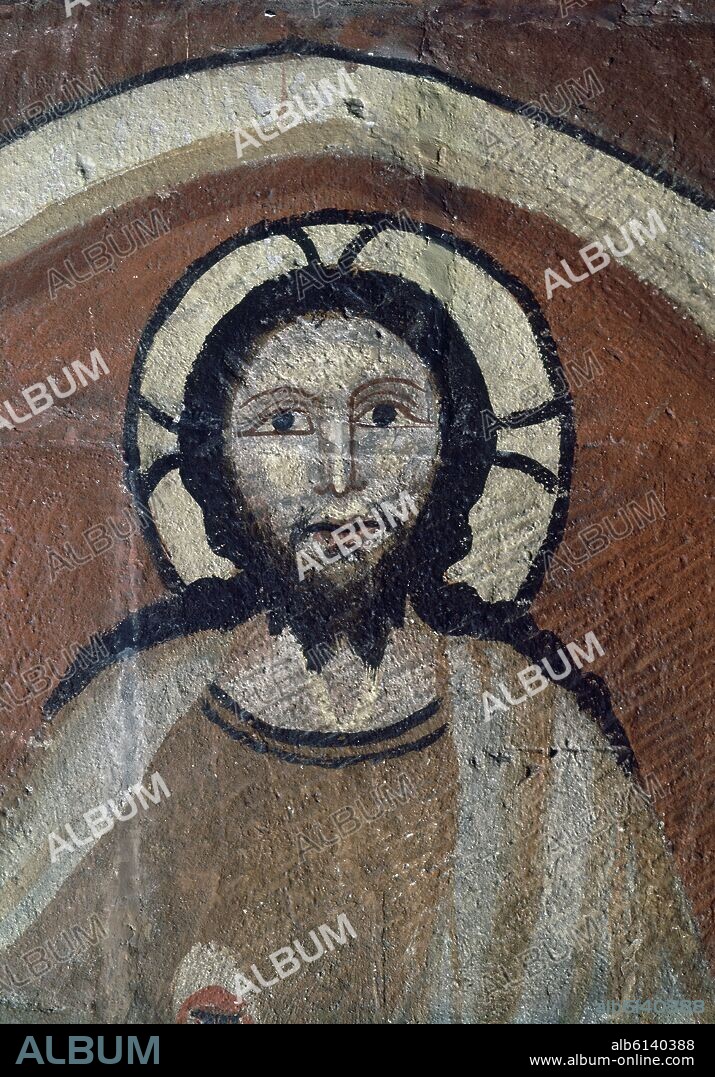 ANTON SANCHEZ DE SEGOVIA (S XII). CAPILLA DE SAN MARTIN TAMBIEN CONOCIDA COMO LA CAPILLA DEL ACEITE - DETALLE DEL JUICIO FINAL - SIGLO XIII - PINTURA MURAL - GOTICO ESPAÑOL.