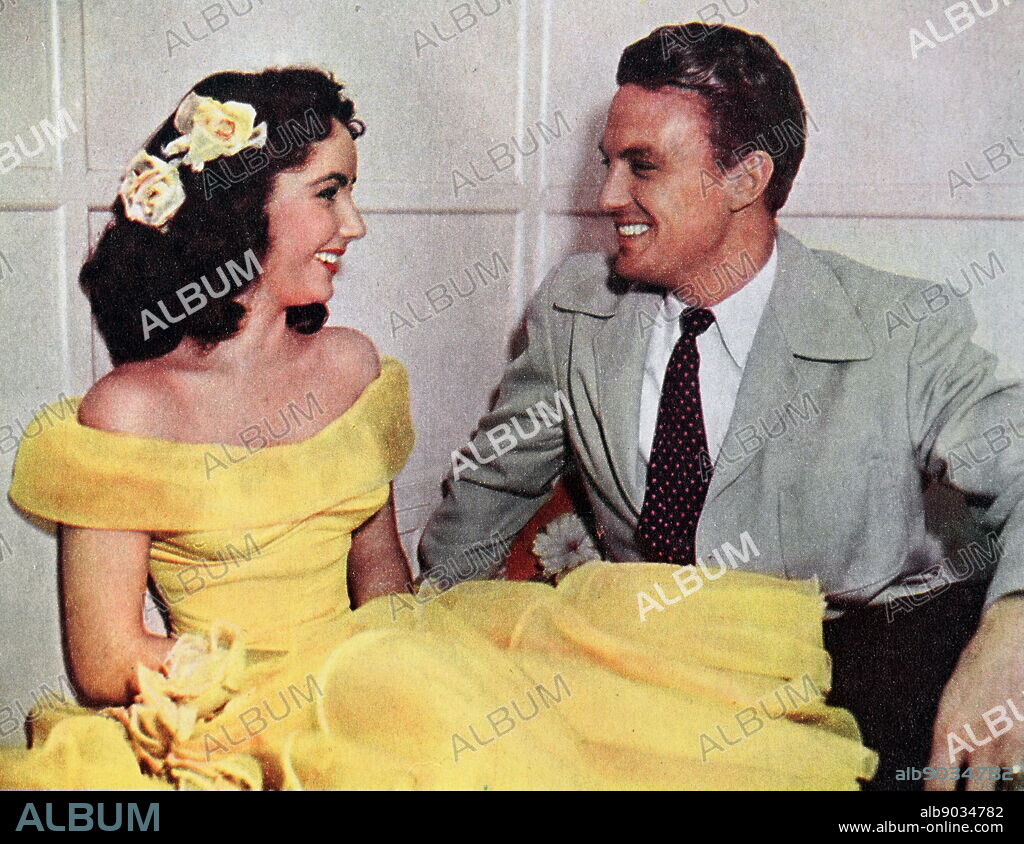 Film still from 'A Date with Judy' starring Jane Powell, Elizabeth Taylor, Carmen Miranda, Robert Stack, and Wallace Beery.