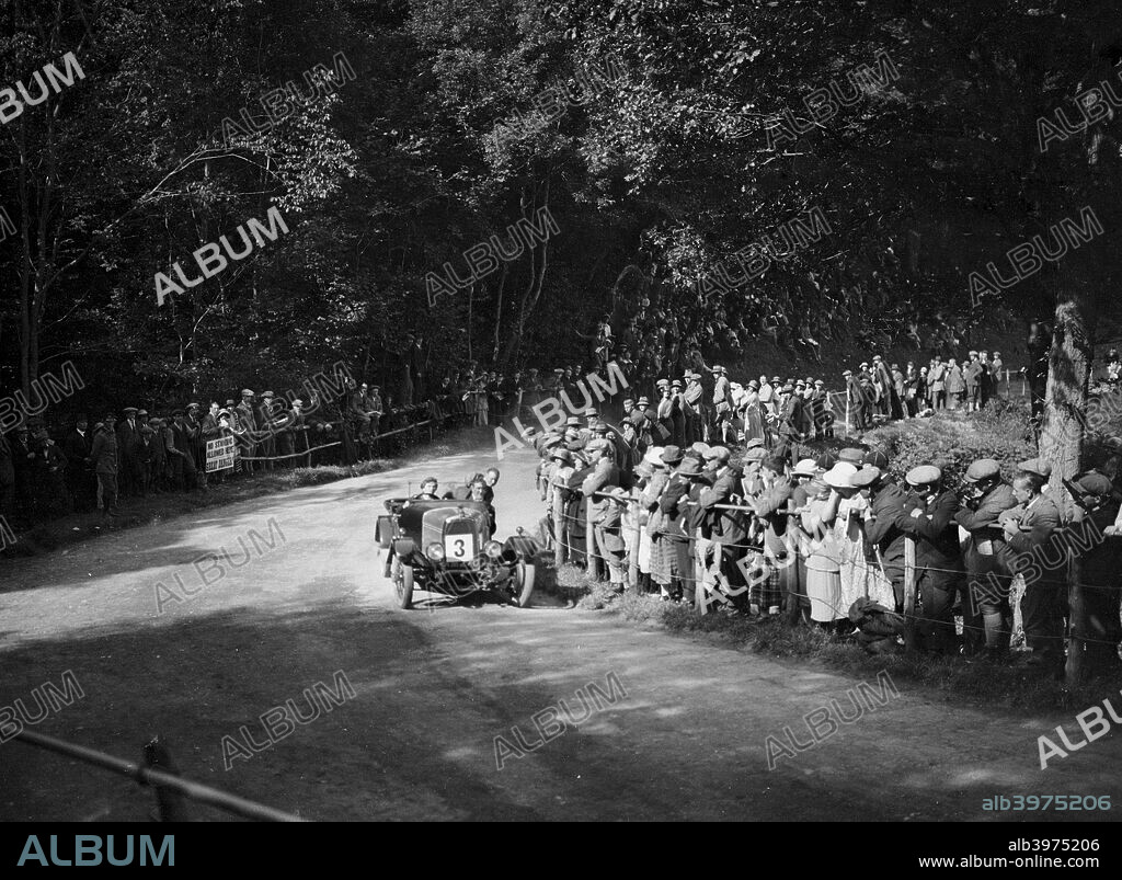 Aston Martin Open 2-seater.  1486 cc. Vehicle Reg. No.  AM270.  Event Entry No: 3. Driver: Pink, Miss. W.M. M.A.C Shelsley Walsh Hillclimb. Date: 8.9.23.