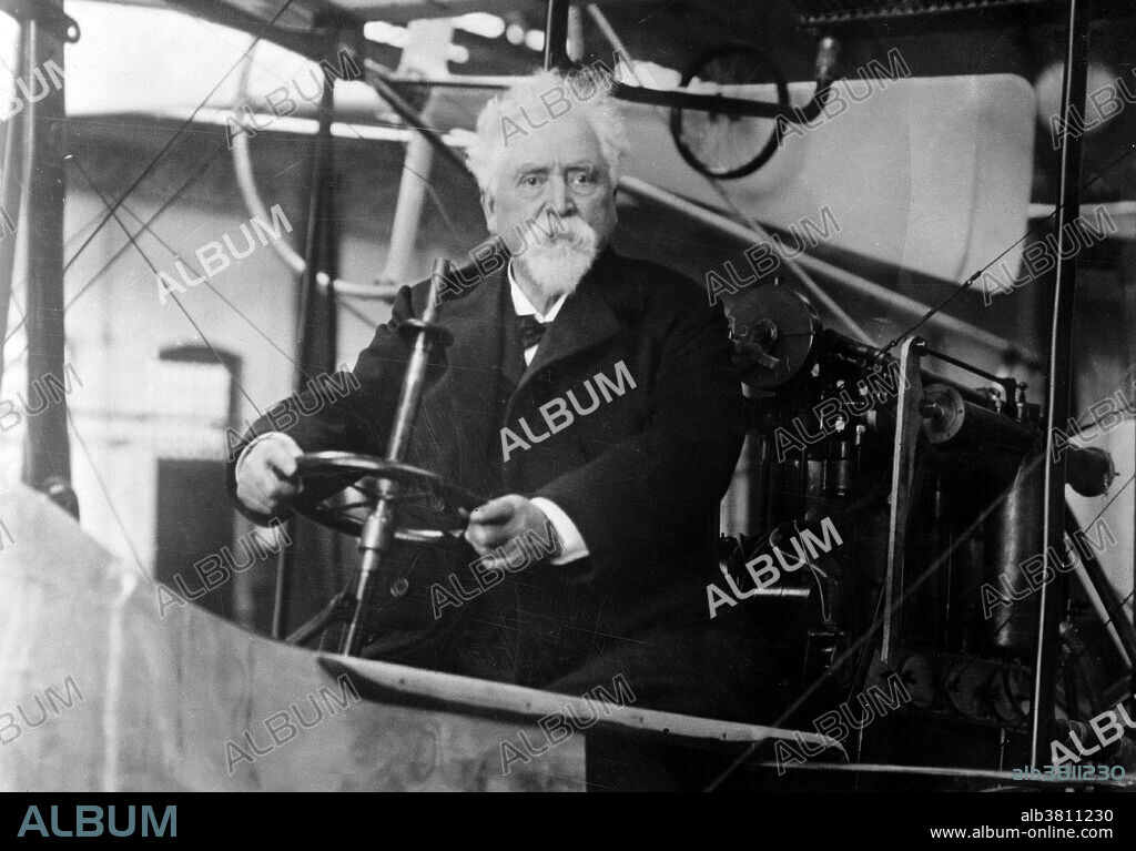 Hiram Stevens Maxim (February 5, 1840 - November 24, 1916) was an American-born inventor. In 1881, Maxim arrived in England in order to reorganize the London offices of the U.S. Electric Lighting Company. In 1900 he became a naturalized British subject. Maxim was the inventor of the Maxim Gun, the first portable, fully automatic machine gun, and an elaborate mousetrap. He laid a claim to inventing the lightbulb, and even experimented with powered flight, but his large aircraft designs were never successful. He also invented a curling iron, an apparatus for demagnetizing watches, magno-electric machines, devices to prevent the rolling of ships, eyelet and riveting machines, aircraft artillery, an aerial torpedo gun, coffee substitutes, and various oil, steam, and gas engines. Maxim, a long-time sufferer from bronchitis, patented and manufactured a pocket menthol inhaler and a larger "Pipe of Peace", a steam inhaler using pine vapor, that he claimed could relieve asthma, tinnitus, hay fever and catarrh. Queen Victoria bestowed a knighthood upon him, but the actual knighting was done by Edward VII. He died in 1916 at the age of 76.