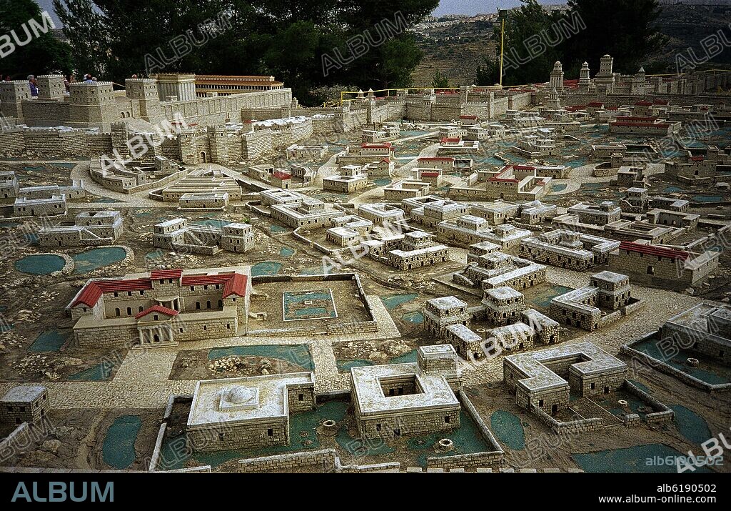 MAQUETA DE LA CIUDAD DE JERUSALEN EN TIEMPOS DE CRISTO - CIUDAD DE DAVID RECONSTRUIDA POR HERODES.