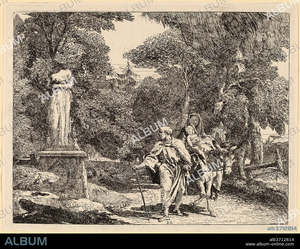 GIOVANNI DOMENICO TIEPOLO. The Episode of the Falling Idol. Dated: published 1753. Medium: etching.