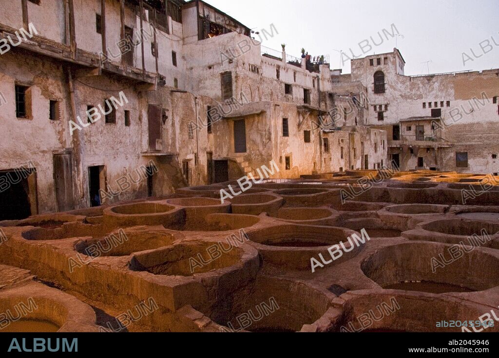 Teneria de Fez, barrio de los curtidores, Marruecos.
