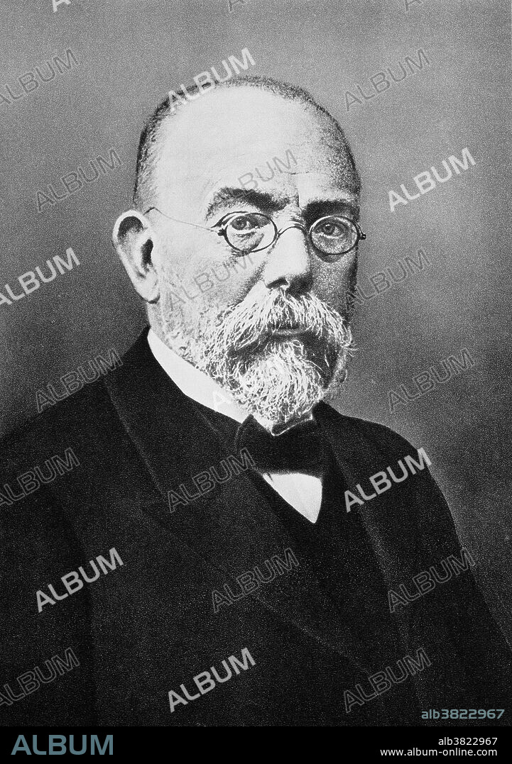 Robert Koch (1843 - 1910), German scientist who was one of the two founders (with Pasteur) of the science of bacteriology. Using a method of staining and growing bacterial cultures, Koch discovered the bacillus responsible for tuberculoses. When Koch made his discovery in 1882, TB was still responsible for one in seven of all European deaths. Koch was awarded the 1905 Nobel Prize in physiology for his work.