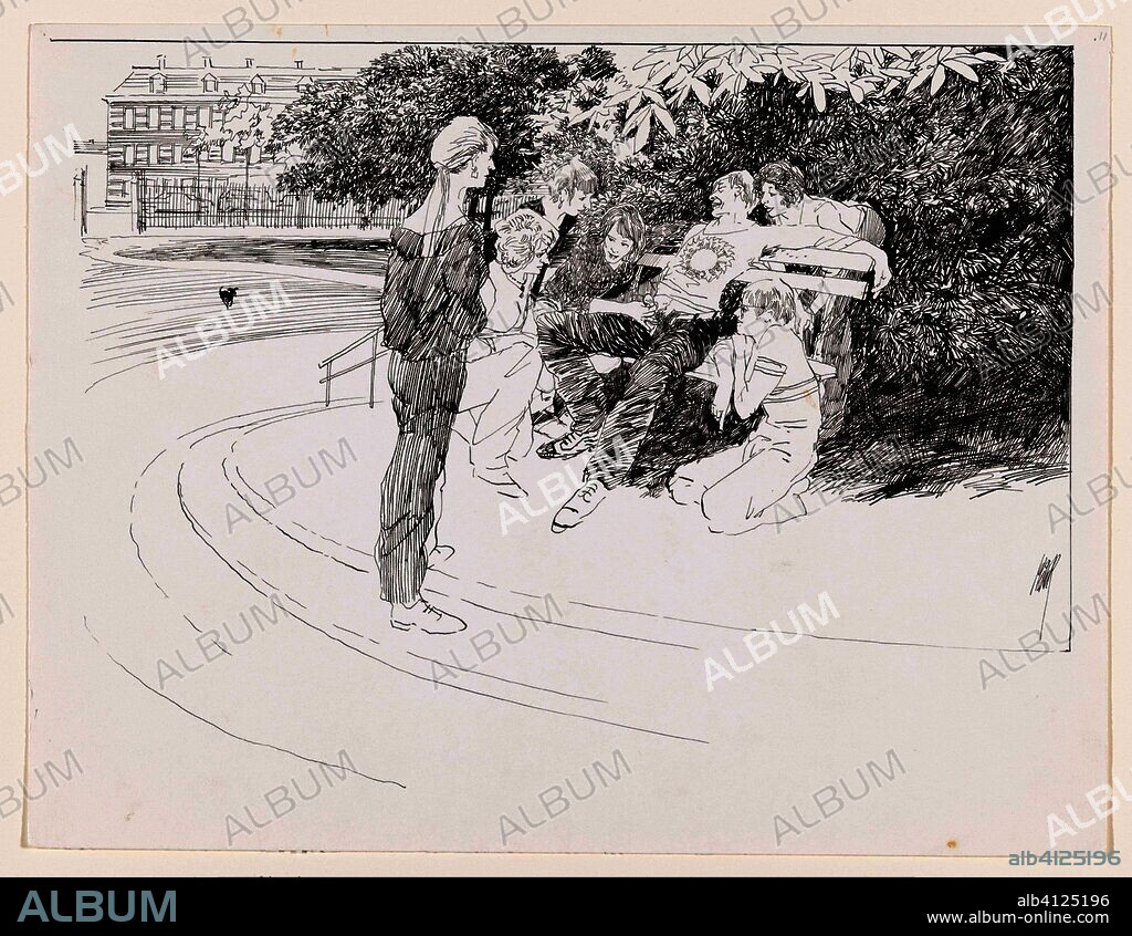 Trekkers (title on object). Print maker: Peter van Straaten (signed by artist). Dating: c. 1984. Place: Amsterdam. Measurements: h 298 mm × w 390 mm.