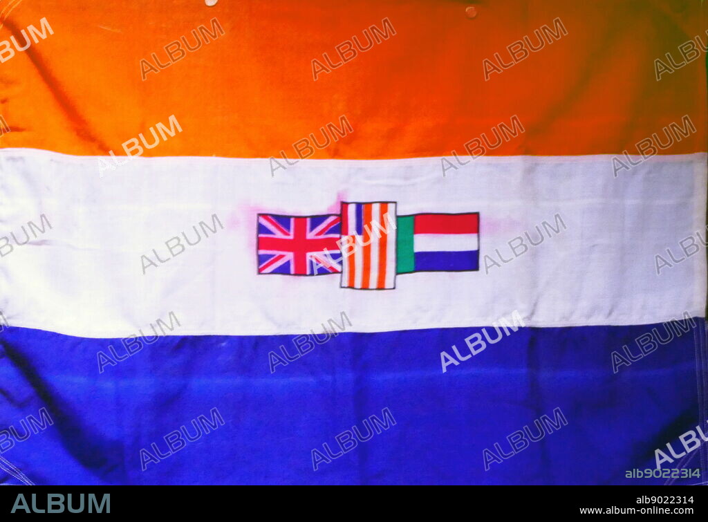 South African Union Flag Finally used between 1928 and 1994. the design was first hoisted on 31 May 1928. The design was based on the so-called Van Riebeeck flag or "Prince's Flag" (Prinsenvlag in Afrikaans) that was originally the Dutch flag; it consisted of orange, white, and blue horizontal stripes.