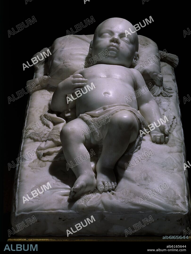 JOSE PIQUER DUART (1806-1871). INFANTE DORMIDO O INFANTE MUERTO - 1853 - ESCULTURA EN MARMOL - ROMANTICISMO ESPAÑOL.