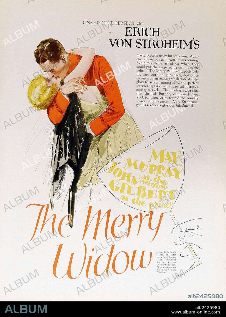 JOHN GILBERT in THE MERRY WIDOW, 1925, directed by ERICH VON STROHEIM. Copyright METRO.
