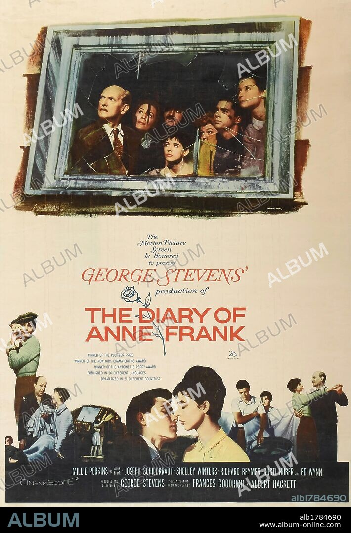 Poster de EL DIARIO DE ANA FRANK, 1959 (THE DIARY OF ANNE FRANK), dirigida por GEORGE STEVENS. Copyright 20TH CENTURY FOX.