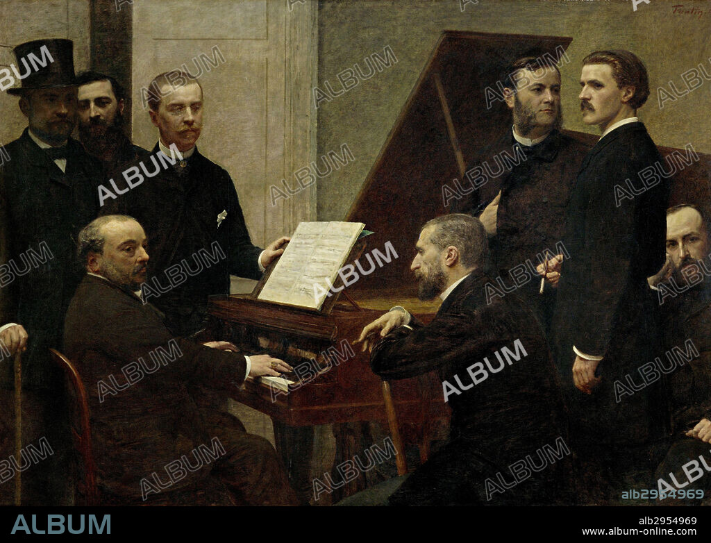 Henri Fantin-Latour / 'Around the piano (Emmanuel Chabrier at the piano), 1885, Oil on canvas, 160 x 222 cm.