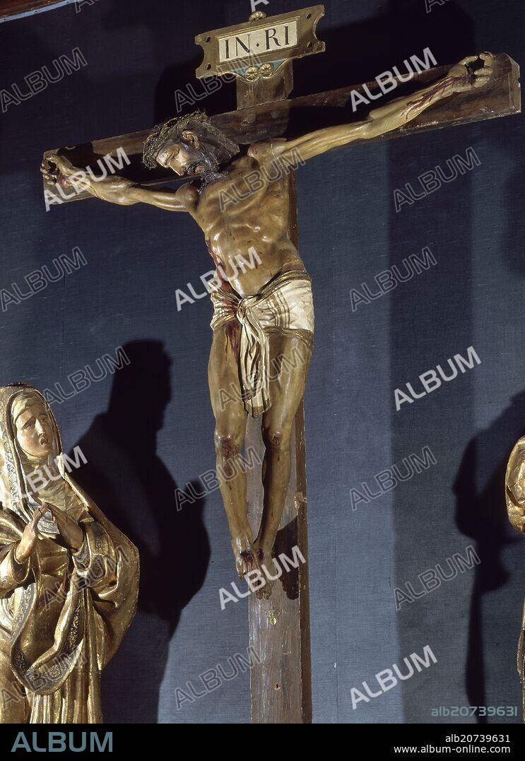 ALONSO BERRUGUETE (1488-1561). DET-CALVARIO QUE CORONABA EL RETABLO DE SAN BENITO 1526- MANIERISMO ESPAÑOL.