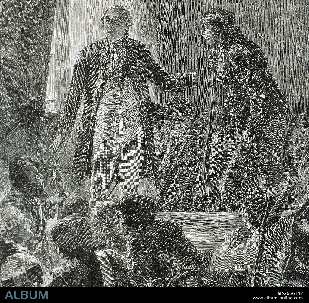 LA REVOLUCION FRANCESA. Periodo que comprende la apertura de los Estados Generales (5 de mayo de 1789) al Golpe de Estado del 18 de brumario (9-XII-1799). "SANSCULOTTES OFRECIENDO VINO AL REY LUIS XVI PARA BRINDAR A LA SALUD DE LA NACION". Grabado realizado por P. Jonnard. "La Historia de Francia" (año 1900) .