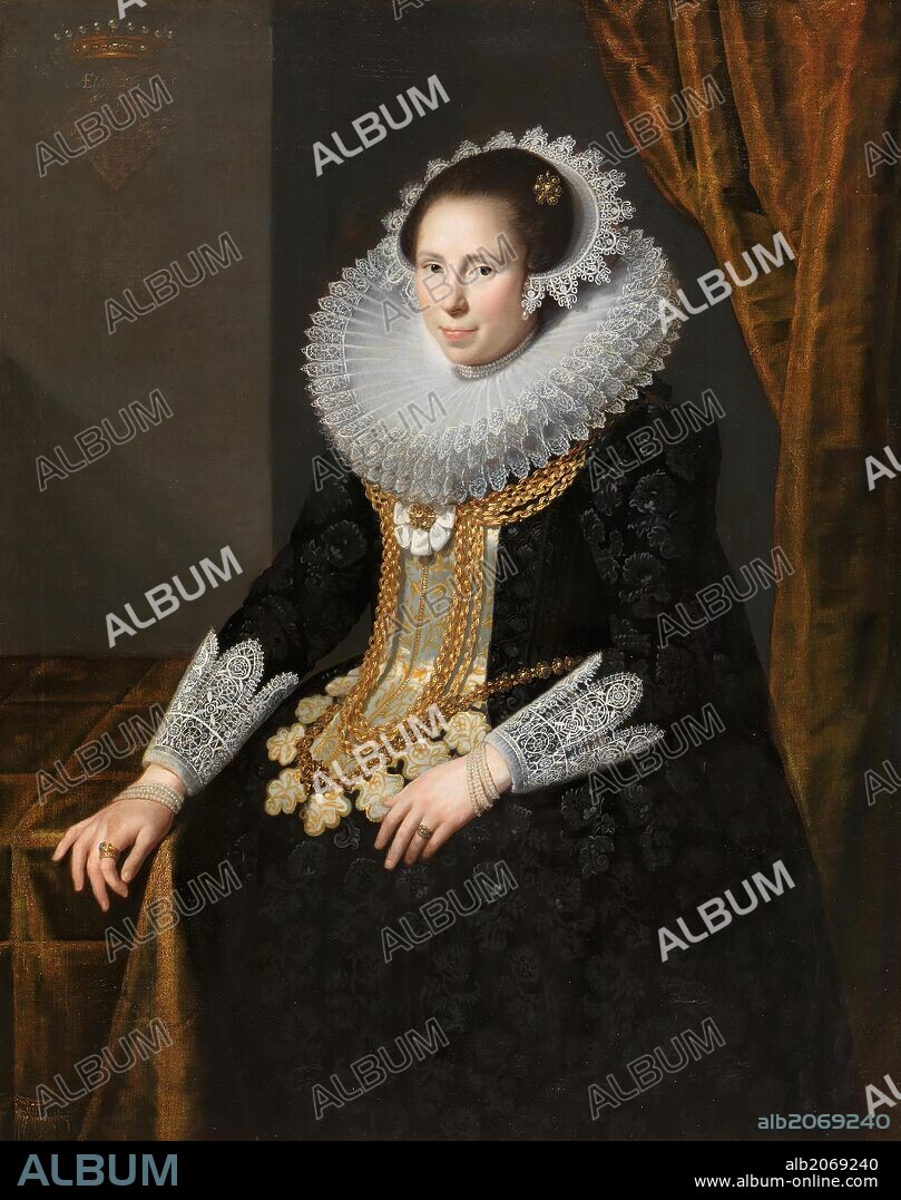 Paulus Moreelse / 'Johanna Martens', 1625, Escuela Holandesa, Óleo sobre Lienzo, 122,7 cm x 96,5 cm, P07292.